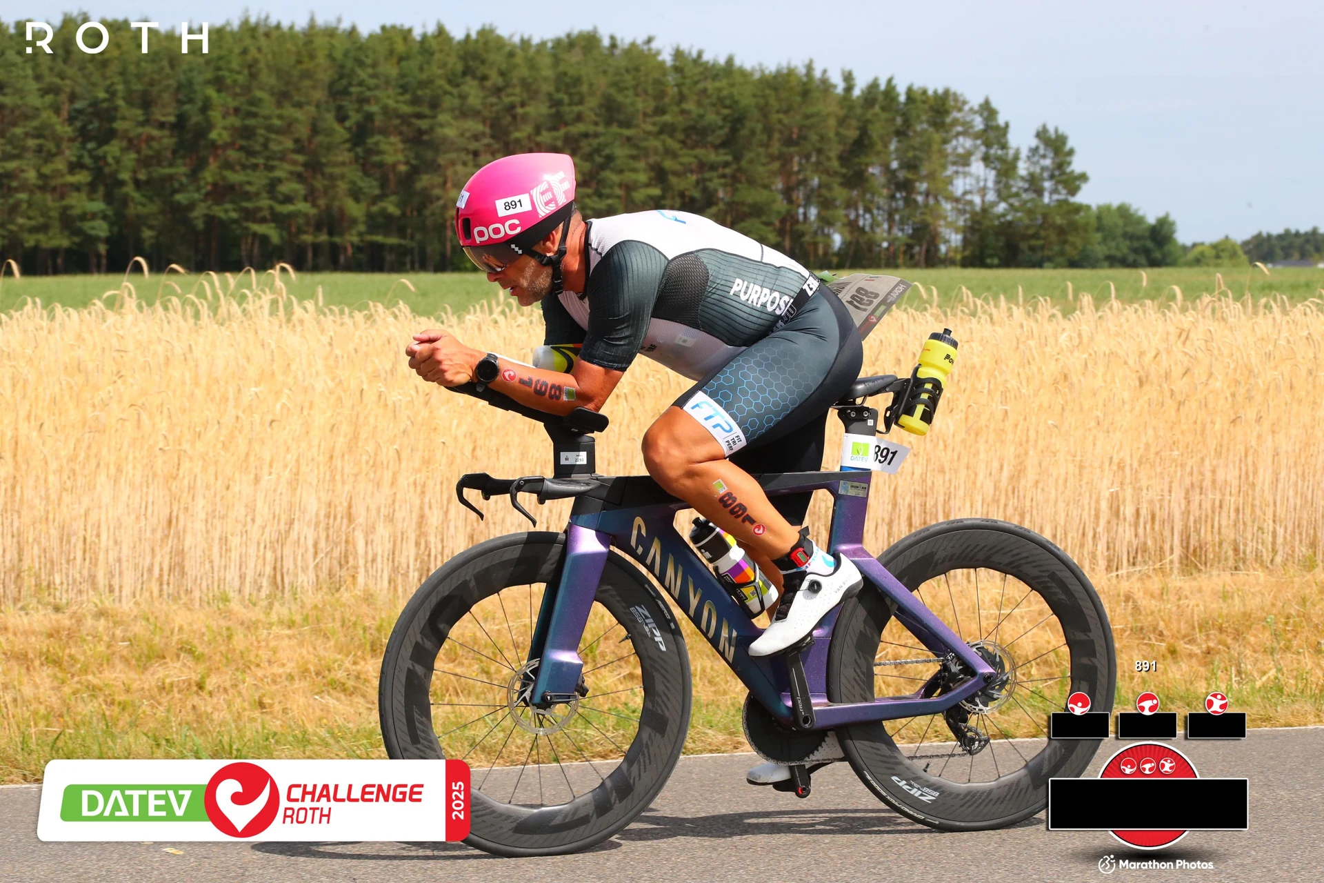 Michael Lecuivre à vélo au Challenge Roth